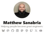 A screenshot of Matthew Sanabria's website.