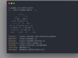 The output from the hello-world Podman container.